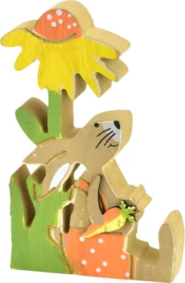 Image de Fleur avec lapin 15x9 cm