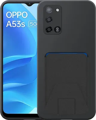 Immagine prodotto di Adatto per Oppo A53s 5G Custodia per telefono con scanalatura regolabile in pelle - Custodia flessibile in silicone TPU con scanalatura regolabile in pelle - Nero - Smartphonics