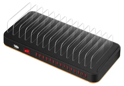 Immagine prodotto di Avizar, stazione di ricarica 180W 15 porte USB con ventola e supporto, nero