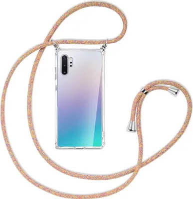 Produktbild von Handykette Backcover-Schutzhülle mit Band (Metall silberfarben) für Samsung Galaxy Note 10 Plus - Rainbow
