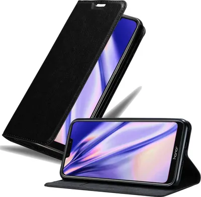 Zdjęcie produktu dla Etui Cadorabo do Honor 8C w kolorze czarnym z magnetycznym zamknięciem na telefon komórkowy