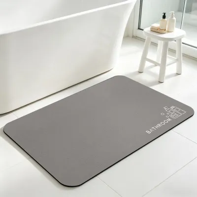Produktbild von Superabsorbierende Badmatte - Rutschfeste Duschmatte (Grau, 43x120cm)