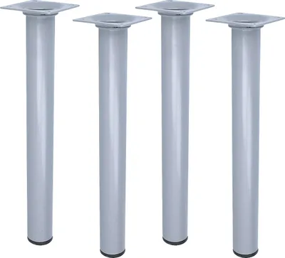 Produktbild von Couchfüße 4er Set Möbelfüße klassisch Silber Rund ø 30mm Möbelbeine Tischbeine Bettstützen 300mm