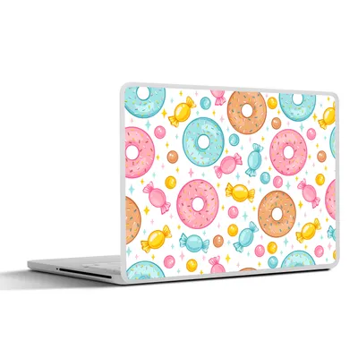 Produktbild von MuchoWow® Laptop Aufkleber Sticker Cover Süßigkeiten - Donuts - Muster 30x22 cm - Laptop-Sticker