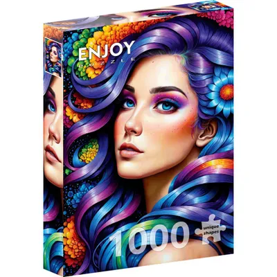 Image de Puzzle 1000 pièces Enjoy – Portrait de fleur arc-en-ciel