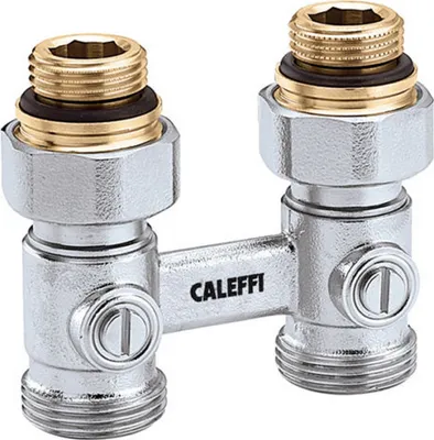 Produktbild von Caleffi Zweirohr Hahnblock 3010 Durchgangsform, 1/2" AG 301041