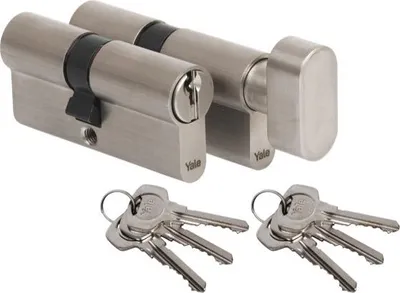 Produktbild von Satz Yale Profilzylinder Y500 30/45+30g/45 Nickel Satin
