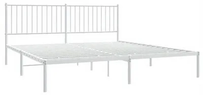 Image de Structure de lit en métal – Lit bébé – Lit à lattes – Lit de chambre – Blanc – 180x200 cm – Design stable et moderne