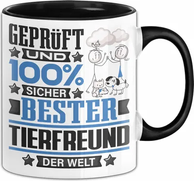 Produktbild von Tierfreund Geschenk Lustiger Spruch für Tierfreund Geschenkidee Bester Tierfreund Der Welt (Schwarz)