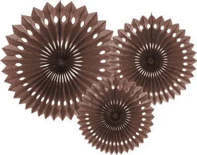 Zdjęcie produktu dla 3 papierowe rozety brązowe 20 cm - 30 cm
