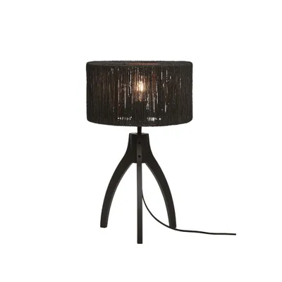 Produktbild von GOOD&MOJO - Tischleuchte Iguazu - Jute/Bambus Schwarz - Ø30x41cm Tischlampe - Nachttischlampe, Wohnzimmer, Schlafzimmer