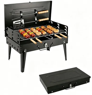 Produktbild von Omgoods – Klappbarer Grill – Tragbarer Koffergrill für Camping und Picknick