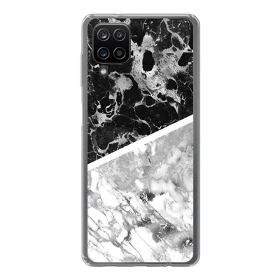 Produktbild von MuchoWow® Handyhülle Schutzhülle Hülle für Samsung Galaxy A12 Marmor - Schwarz - Weiß - Luxus Silikon Softcase Handy Hülle - Bild
