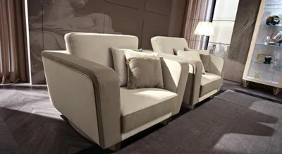 Produktbild von Design Lounge Club Relax Sessel Stuhl Polster Fernseh leder Textil Holz Stoff