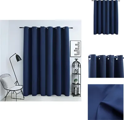 Produktbild von vidaXL Verdunkelungsvorhang mit Metallösen Blau 290 x 245 cm -  Vorhänge & Gardinen