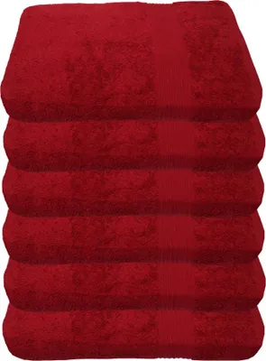 Immagine prodotto di Julie Julsen, confezione da 6 asciugamani, 600 g/m², colore bordeaux, 50 x 100 cm
