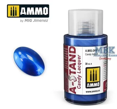 Imagen del producto de Ammo of MIG AMIG2460 - Base para aerógrafo, color Índigo Candy, esmalte - 30 ml