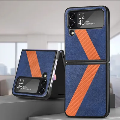 Produktbild von Für Samsung Galaxy Z Flip4 5G Kunstleder / L-Muster Handy Tasche Etuis Hülle Neu