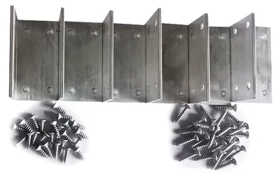 Produktbild von PROFI Silber 6 Stück L Beschlag Aluminium, Zaunmontagezubehoer, Befestigung Zaun Sichtschutz, Einfache Montage, Inklusive Schrauben