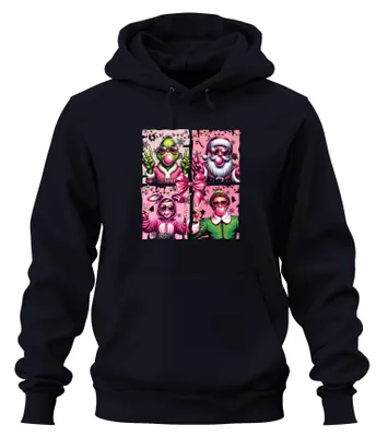 Obrázok produktu pre Holly Jolly Christmas Movies Pink Christmas Movie - Christmas Xmas Uni mikina s kapucňou, Navy, 3XL