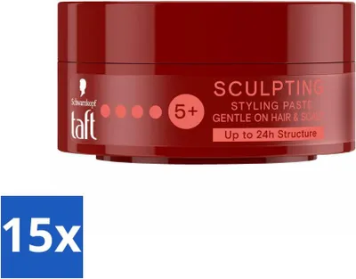 Image de Taft - Sculpting Styling Paste - Hold 5+ - Flexible styling - 75 ml - Value pack - 15 pieces