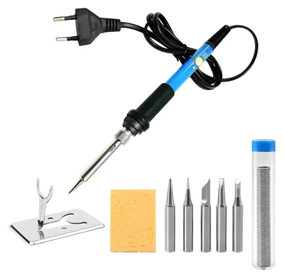 Productafbeelding van Soldeerbout soldeerboutset soldeerstation - 200-450 °C - 60 W - 9-in-1 set met 5 soldeerpunten