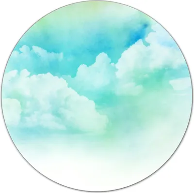 Produktbild von Glas Schneidebrett Herdabdeckplatten Schneideplatten Rund - 40 cm - Aquarell Wolke
