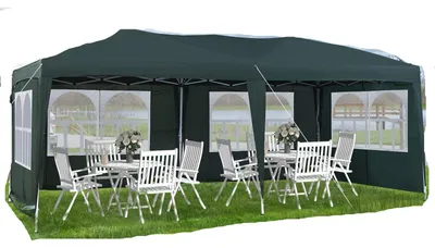 Productafbeelding van Partytent - Tuinpaviljoen - Tuintent - Overkapping - Feesttent - 3x6 m - UV-bestendig - Stevig Stalen Frame