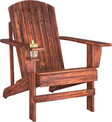 Produktbild von Adirondack-Gartenstuhl Massivholz mit hoher Rš¹ckenlehne, 72x95x93 cm, Verkohlt
