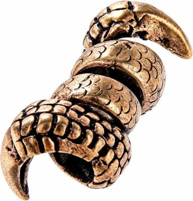 Produktbild von Bartperle Drakenklaue Bronze, 6 mm Innendurchmesser, Haaraccessoire für Bart