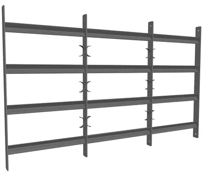 Obrázok produktu pre Bezpečnostné zábradlie Balkónové zábradlie Ochrana okien Oceľové zábradlie Strieborné 129,6x60cm