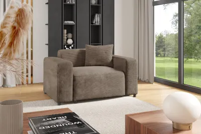 Produktbild von Sessel Designersessel MEGAN in Stoff Poso Cappuccino