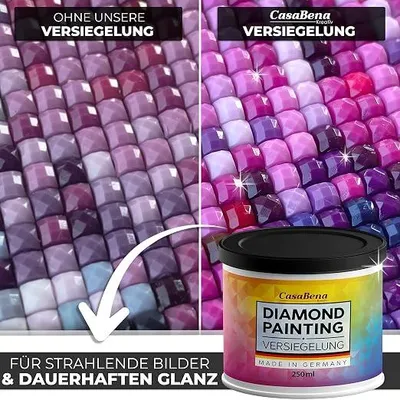 Immagine prodotto di CasaBena® - Sigillante per Diamond Painting, 250 ml - Per immagini brillanti e una lucentezza duratura - Accessorio per un effetto scintillante