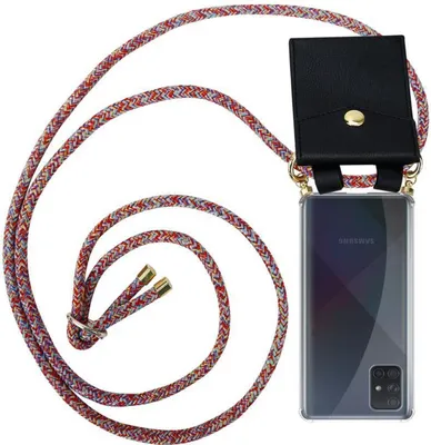 Obrázek produktu pro Cadorabo Pouzdro pro Samsung Galaxy A71 4G Ochranný kryt v červené barvě Řetízek na mobilní telefon Silikonová šňůrka Odnímatelné pouzdro