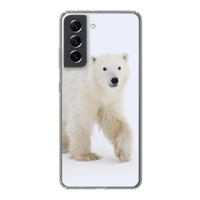 Produktbild von MuchoWow® Handyhülle Schutzhülle Hülle für Samsung Galaxy S21 FE Eisbär - Schnee - Weiß Silikon Softcase Handy Hülle - Mobiltelefonhülle