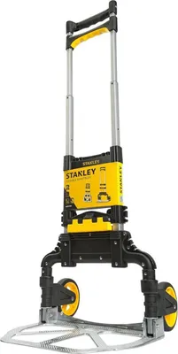 Produktbild von Stanley Faltbarer Sackkarre SXWTDFT501 - Max. 60KG - Mit Kistenhalterung - Leichtes Aluminium - 40 x 41 x 100 CM - Schwarz/Gelb