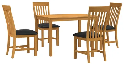 Immagine prodotto di vidaXL Set da pranzo, 5 pezzi, legno massello di quercia nero