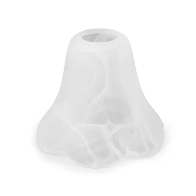 Obrázek produktu pro Skleněný stínidlo LUXOLAR, patice E27, bílá, matná, alabastrový design, květinový motiv, vlnitý povrch, průměr 15 cm, výška 12 cm