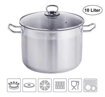 Produktbild von XL Profi Universalkochtopf Suppentopf Jumbotopf Ø 26x18cm, 10 Liter, für alle Herdarten