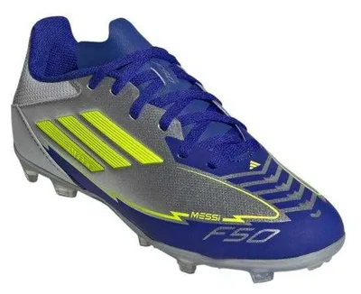 Obrázok produktu pre Adidas - Detské futbalové kopačky s pevnou podrážkou „F50 League“, Lionel Messi PP5076 (39 EU) (sivá)