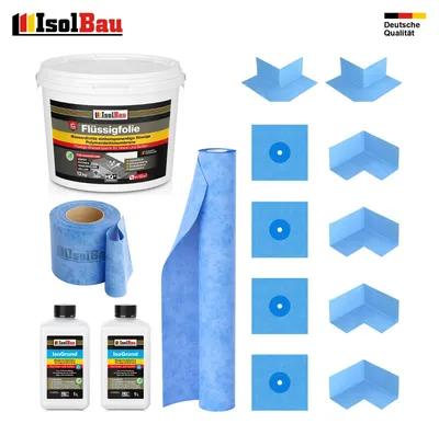 Dichtset Flüssigfolie 12 kg Innenecke Isogrund Dichtfolie Dichtband Dichtbahn