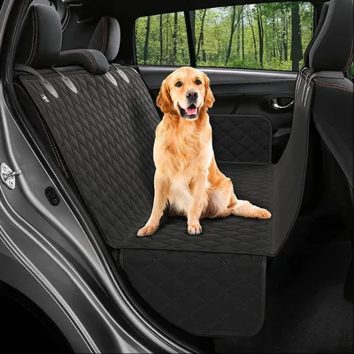 Hunde-Autositzschoner, wasserdicht, rutschfest, schwarz
