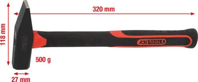 Obrázek produktu pro KS Tools 142.1351-E, Kladivo, Ocel, Sklolaminát, Černá, 32 cm, 590 g