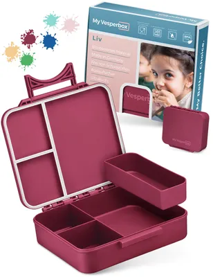 Produktbild von My Vesperbox® Brotdose für Kinder mit Fächern Liv [ GERMANY] - Lunchbox mit Trennfächern - Bento Box - Jausenbox - Brotzeitbox für Schule & Kindergarten - Vesperdose für Jungen & Mädchen