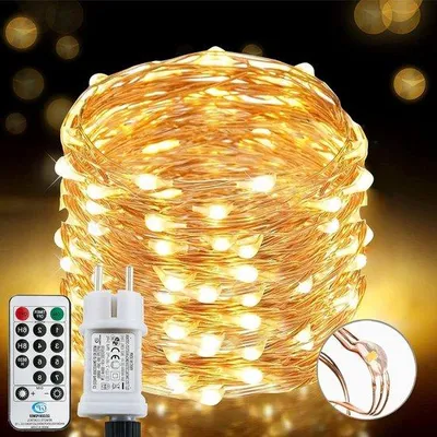 Obrázok produktu pre LED reťaz 25 m, teplá biela, vodotesná, s časovačom