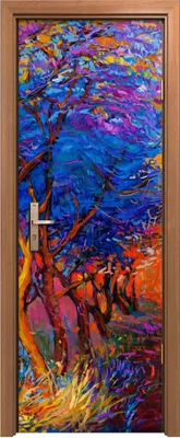 Produktbild von Türposter 70x200 cm Türaufkleber Türtapete Türfolie Klebefolie Foto Landschafts Wald Herbst Wald