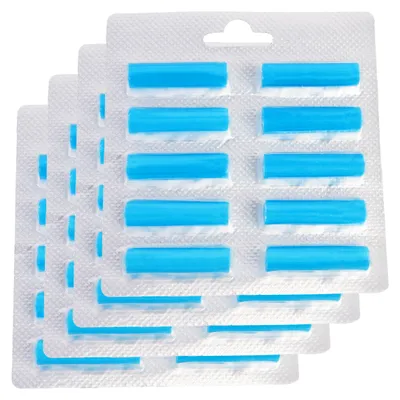 A stack of blister packs containing blue scent sticks.