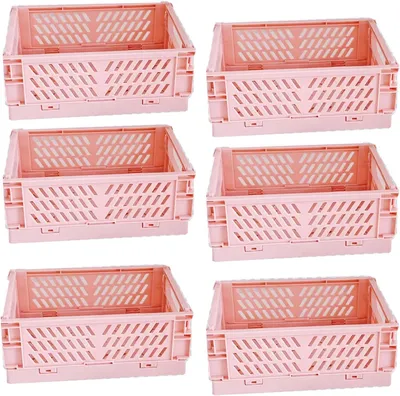 Produktbild von Faltbare Aufbewahrungsboxen aus Kunststoff, 6 Stück, 20x15x9 cm, für Kinderzimmer