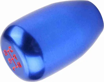 Produktbild von 5-Gang Schaltknauf - Blau mit roter Schrift, inkl. 3 adaptery (8/10/12 mm) - uniwersalne do samochodów
