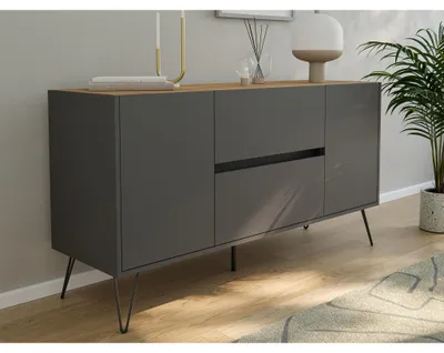 Produktbild von Posseik Sideboard Industrial F 140 cm Grafit/Eiche Top